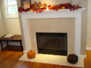 Simple Fireplace & Solid Hard Wood Floors